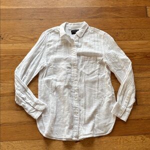 J crew classic white cotton gauze button down size 4 nwot
